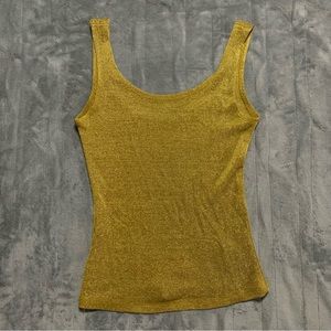 Gold Glitter Vintage Tank